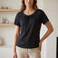 Camiseta Invel® Casual Feminina - Manga Curta - Detalhe na Gola
