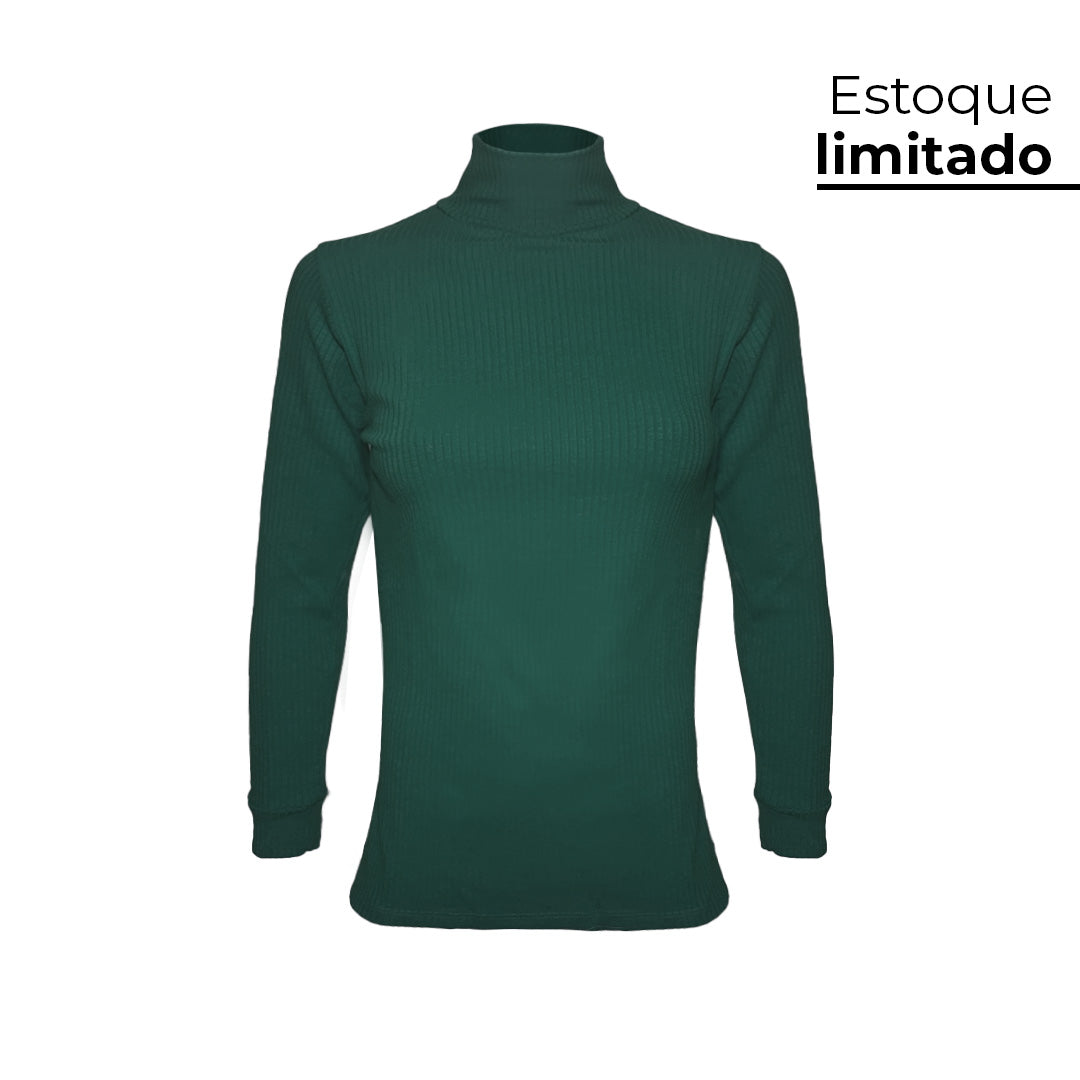 CAMISETA CANELADA INVEL® GOLA ALTA MANGA LONGA - FEMININA