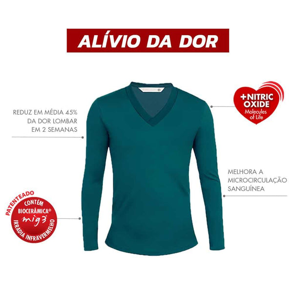 Camiseta Funcional Manga Longa Gola V Masculina - Invel Brasil