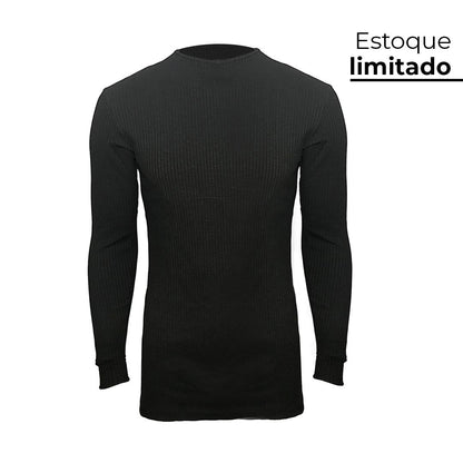 CAMISETA CANELADA INVEL® ROUND NECK MANGA LONGA - MASCULINA