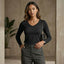 CAMISETA INVEL® DECOTE V LONGA FEMININA