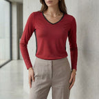 CAMISETA INVEL® DECOTE V LONGA FEMININA