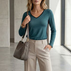 CAMISETA INVEL® DECOTE V LONGA FEMININA