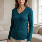 CAMISETA OTI MANGA LONGA - GOLA V FEMININA