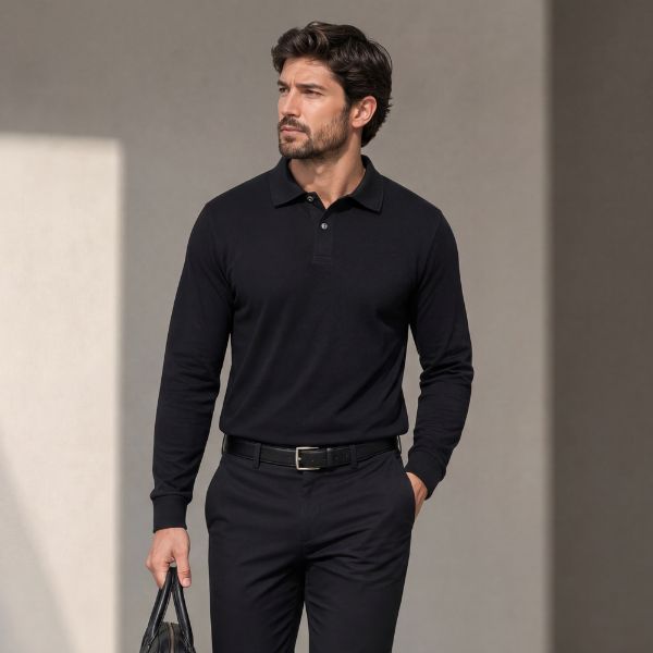 Camiseta Invel® Polo Masculina - Manga Longa