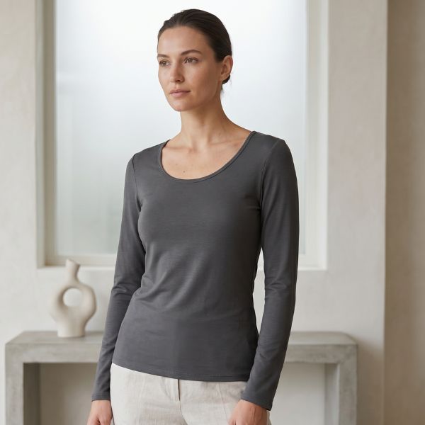 CAMISETA COMFORT MANGA LONGA FEMININA - ALÍVIO DA DOR NAS COSTAS