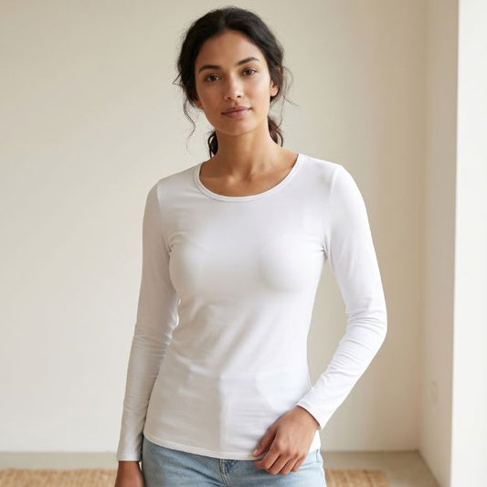 CAMISETA COMFORT MANGA LONGA FEMININA - ALÍVIO DA DOR NAS COSTAS