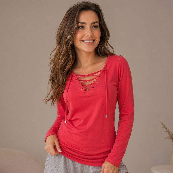 Camiseta Barroco Manga Longa Feminina
