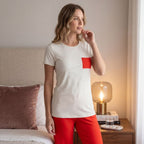 Camiseta Invel® Feminina Pijama Comfort (Gola Redonda e Bolso)