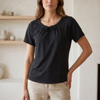 Camiseta Invel® Casual Feminina - Manga Curta - Detalhe na Gola