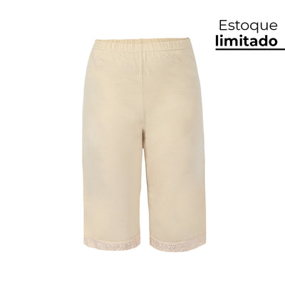 Bermuda Invel® Feminina Pijama Relax (Com detalhes em renda)