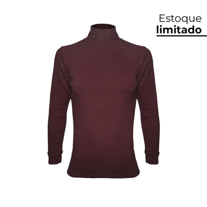 CAMISETA CANELADA INVEL® GOLA ALTA MANGA LONGA - FEMININA