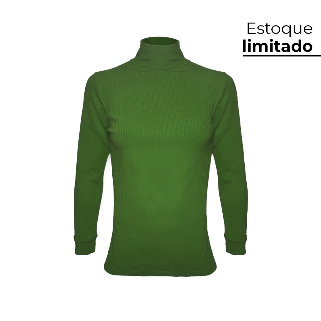 CAMISETA CANELADA INVEL® GOLA ALTA MANGA LONGA - FEMININA