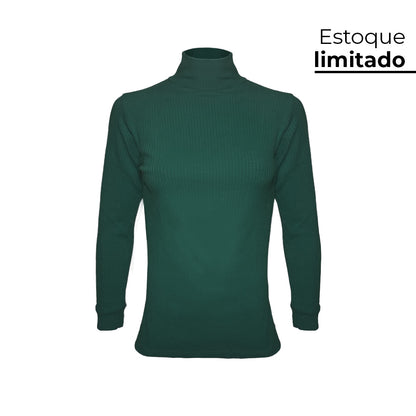 CAMISETA CANELADA INVEL® GOLA ALTA MANGA LONGA - FEMININA