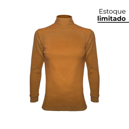 CAMISETA CANELADA INVEL® GOLA ALTA MANGA LONGA - FEMININA
