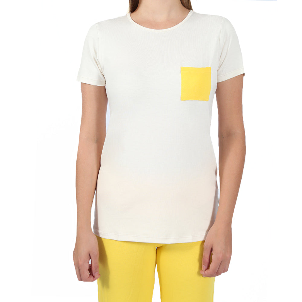 Camiseta Invel® Feminina Pijama Comfort (Gola Redonda e Bolso)