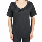 Camiseta Invel® Casual Feminina - Manga Curta - Detalhe na Gola - Invel