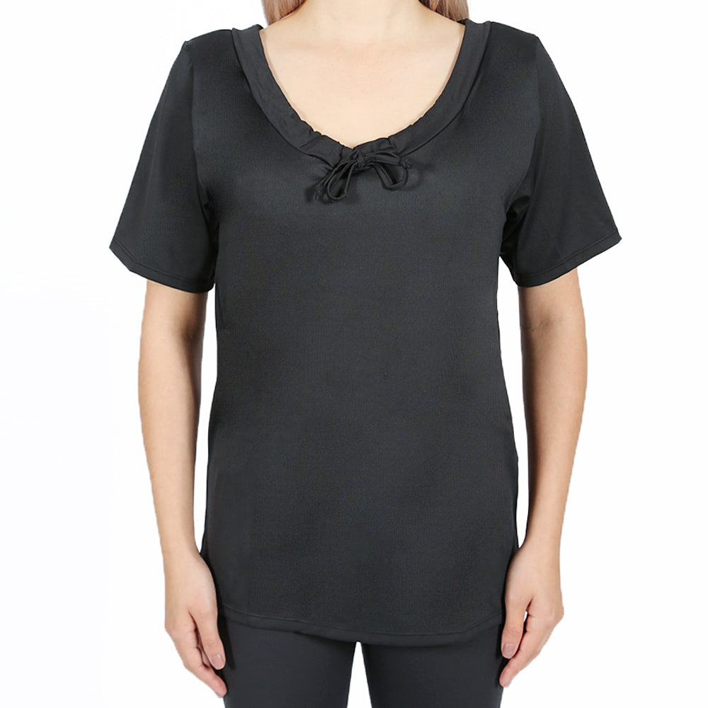 Camiseta Invel® Casual Feminina - Manga Curta - Detalhe na Gola - Invel