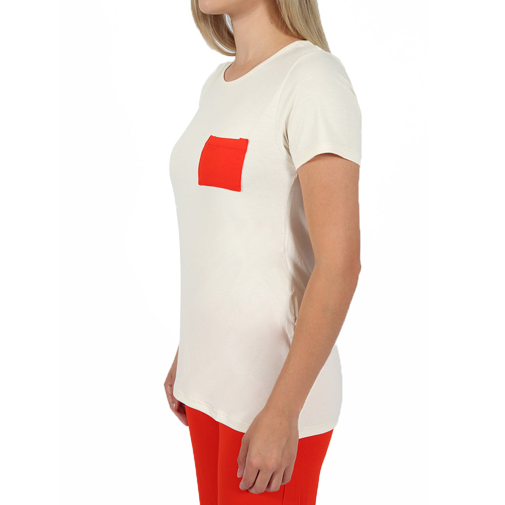 Camiseta Invel® Feminina Pijama Comfort (Gola Redonda e Bolso)