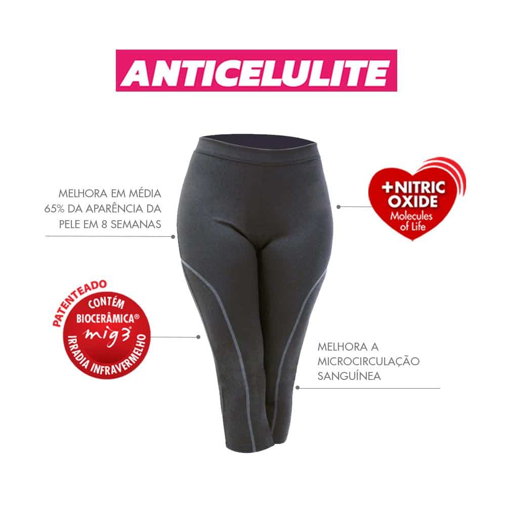 Bermuda Anticelulite Invel Design Silhueta Suave Compressão (1 a 2 dedos acima altura Umbigo) - Invel Brasil
