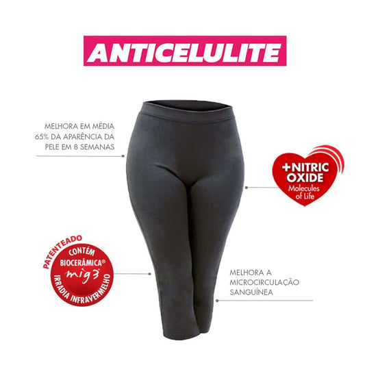 Bermuda Anticelulite Invel Suave Compressão Cós Baixo Exportação - Invel
