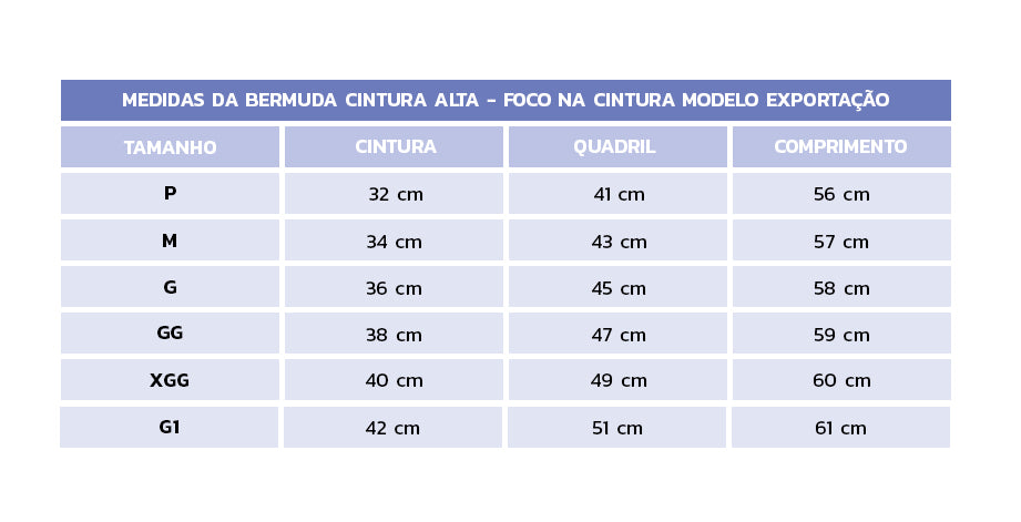 Bermuda Anticelulite Invel Cintura Alta - Foco na Cintura Modelo Exportação - Invel
