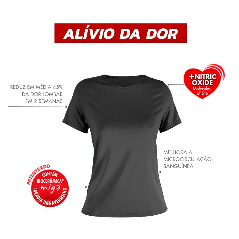 CAMISETA INVEL® BEL FEMININA - MANGA CURTA - ALÍVIO DA DOR NAS COSTAS