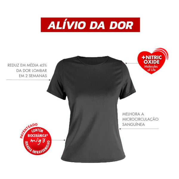 CAMISETA INVEL® BEL FEMININA - MANGA CURTA - ALÍVIO DA DOR NAS COSTAS