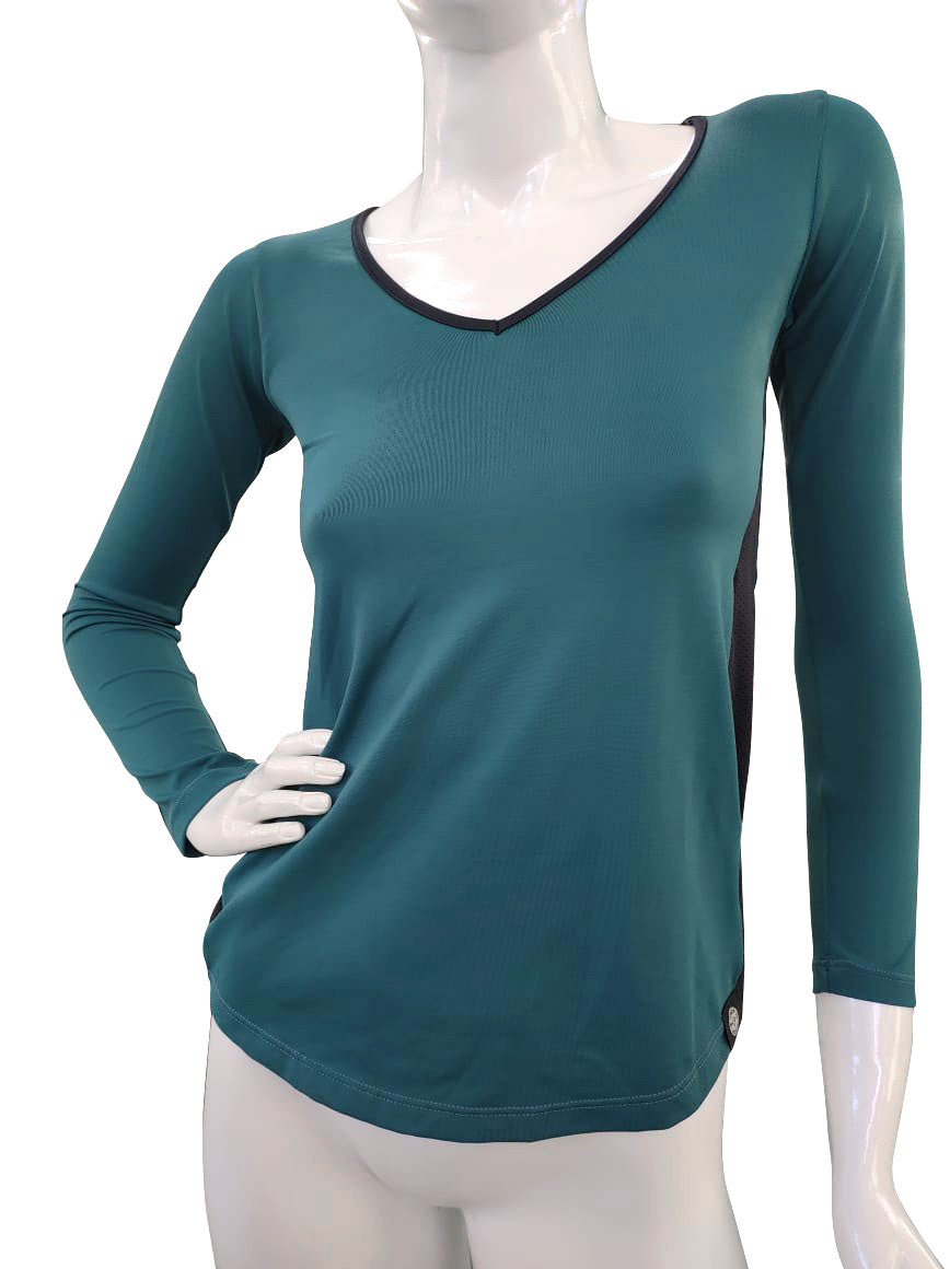 CAMISETA INVEL® DECOTE V LONGA FEMININA