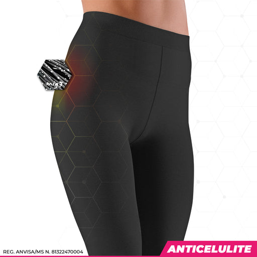 Legging Anticelulite Invel® Básica Suave Compressão (1-2 dedos acima umbigo)