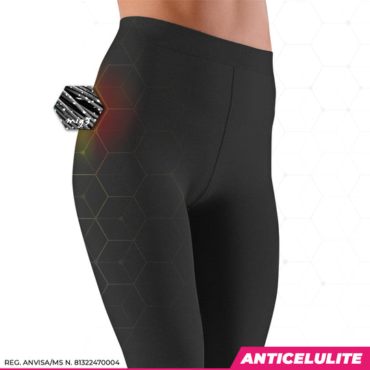 Legging Anticelulite Invel® Básica Suave Compressão (1-2 dedos acima umbigo)